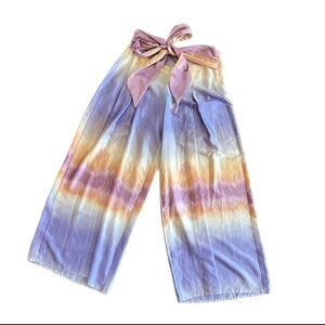 Satin colorful flowy pants
